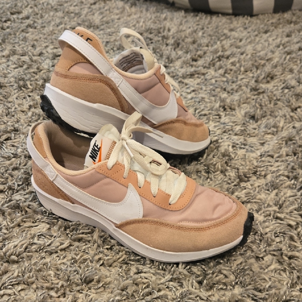 Nike Tan and White Retro Sneakers